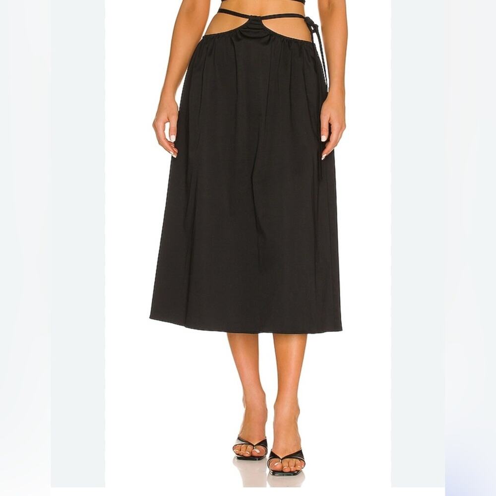 ✨ NWT For Love & Lemons Marley Midi Skirt – Black, Size Small Date Night Party